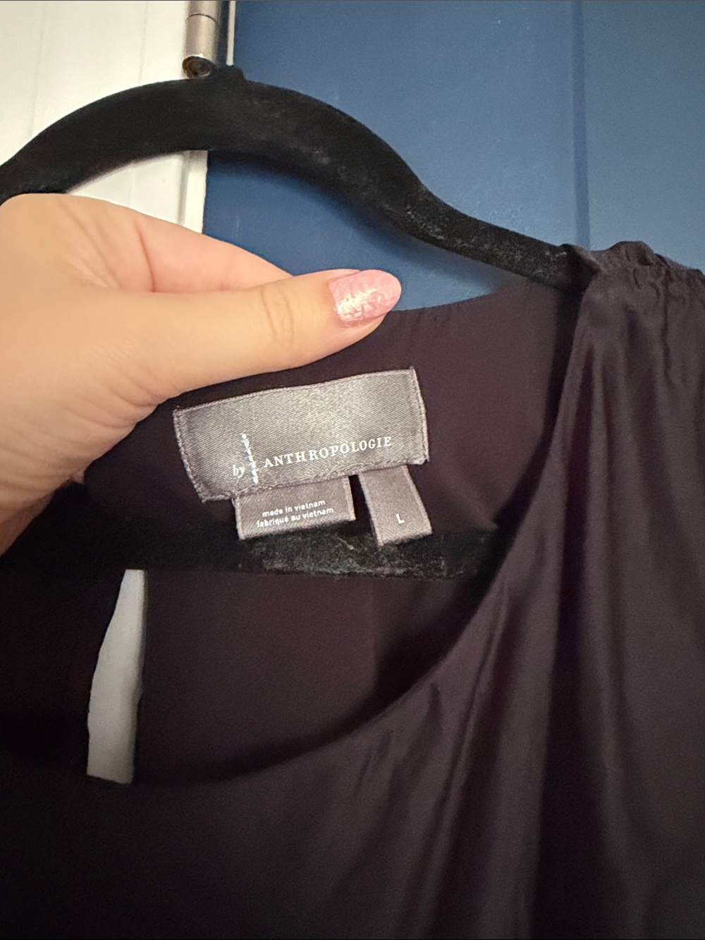 Anthropologie Black Long-Sleeve Blouson Top - Picture 2 of 3
